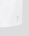 White unisex Rangers x Art of T shirt with curved hem and side seam label reading AO F.