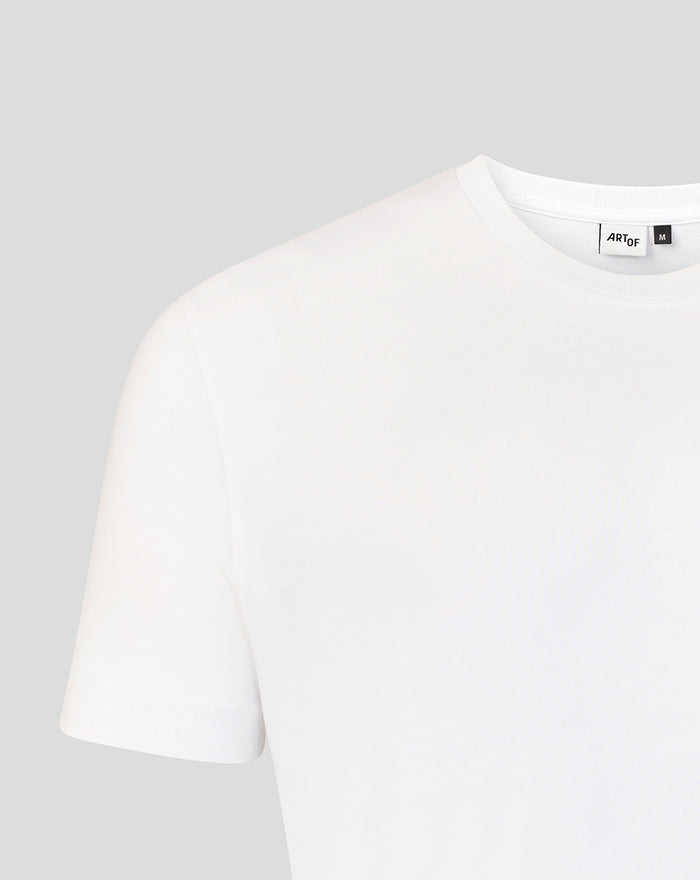 White Rangers X Art of T-shirt close-up at the neckline with ARTOF label and size M