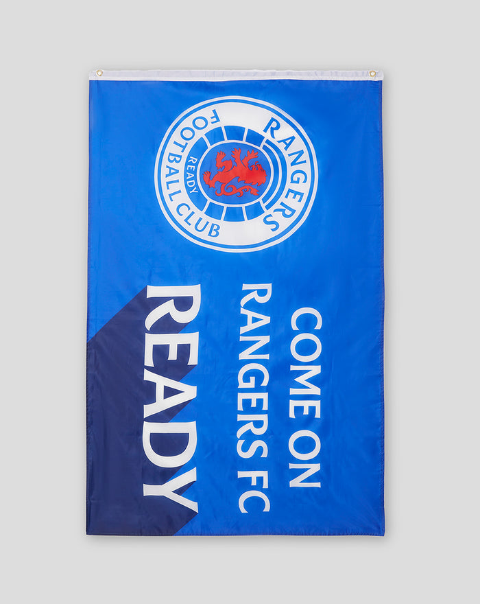 Blue Rangers FC motivation flag featuring the club crest and Ready design