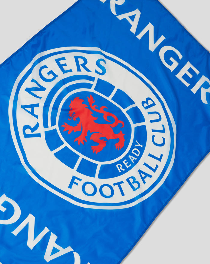 Blue READY CREST 5x3 flag showing a white circular crest with a red lion in the center