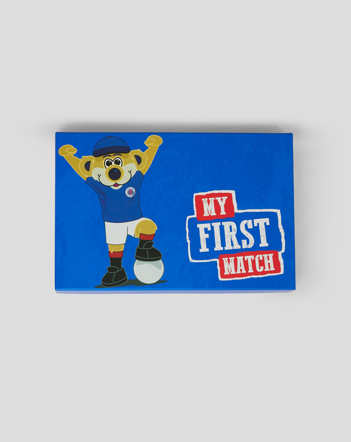 Blue Rangers My First Match box with the bear mascot and bold My First Match logo on the cover.