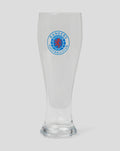 Clear pint glass with Rangers Football Club crest on the front.
