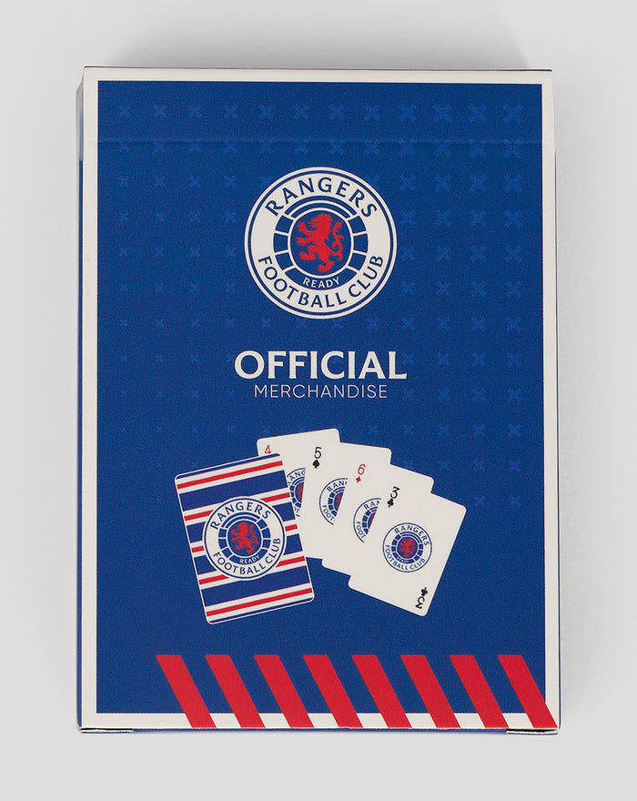 Rangers official merchandise playing cards box with cards arranged around it