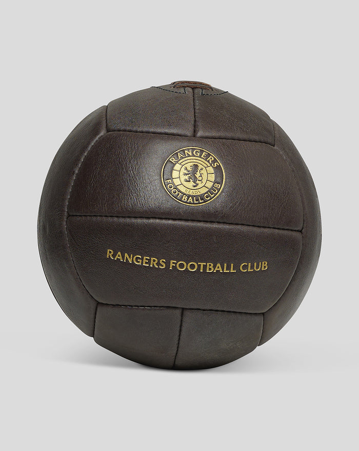 Size 5 deluxe leather football with Rangers Football Club gold crest.