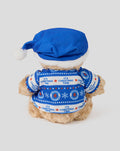 Back view of Rangers Charlie Xmas Bear 2025 wearing a blue festive sweater and Santa hat.