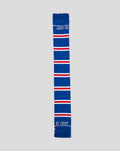 Blue Rangers Charity Foundation scarf with white and red stripes and logo
