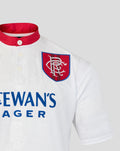 Rangers crest and McEwan's Lager sponsor on white away shirt.