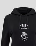Black women's presentation logo hoodie with Umbro diamond and club crest on chest