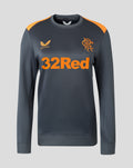 Womens 23/24 training sweatshirt grey with orange shoulder panels, club crest on left chest and bold orange 32Red logo across front