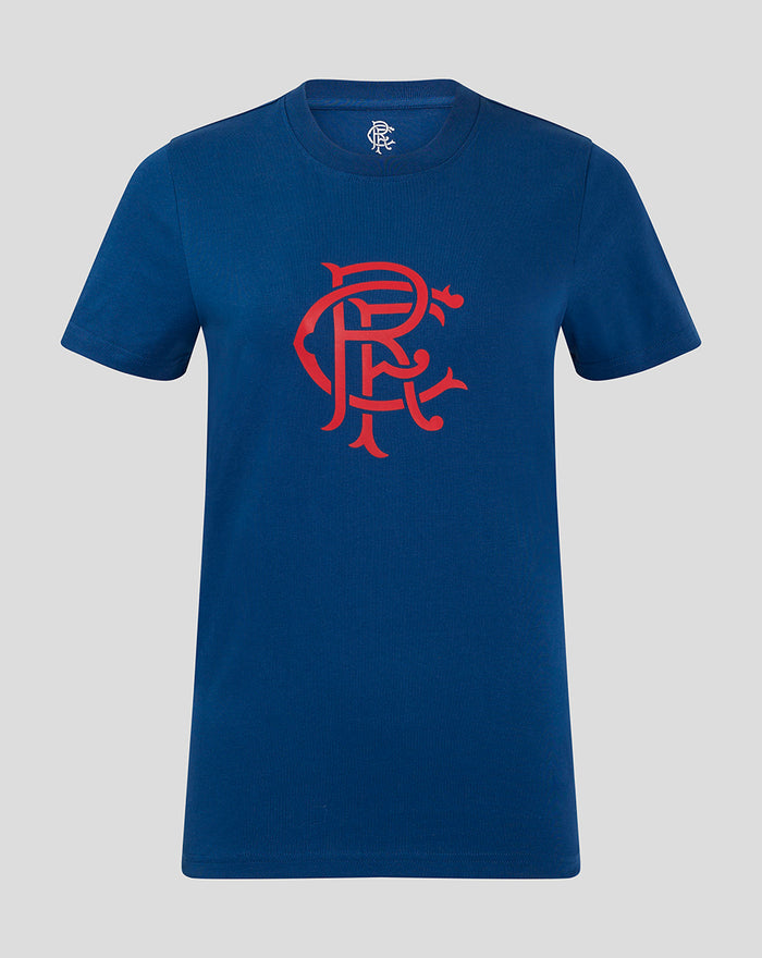 Navy Rangers crest T shirt front view with bold red crest on chest