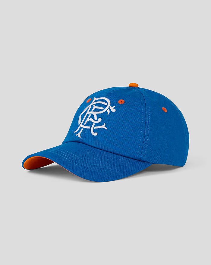 Blue CLUB MATCHDAY CAP 2ND JUNIORS with white embroidered logo on the front and orange eyelets