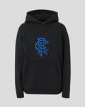 Black junior Rangers hoodie with blue crest logo on the front