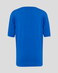 Back view of lapis blue Rangers Junior 25/26 Badge T shirt showing a plain back