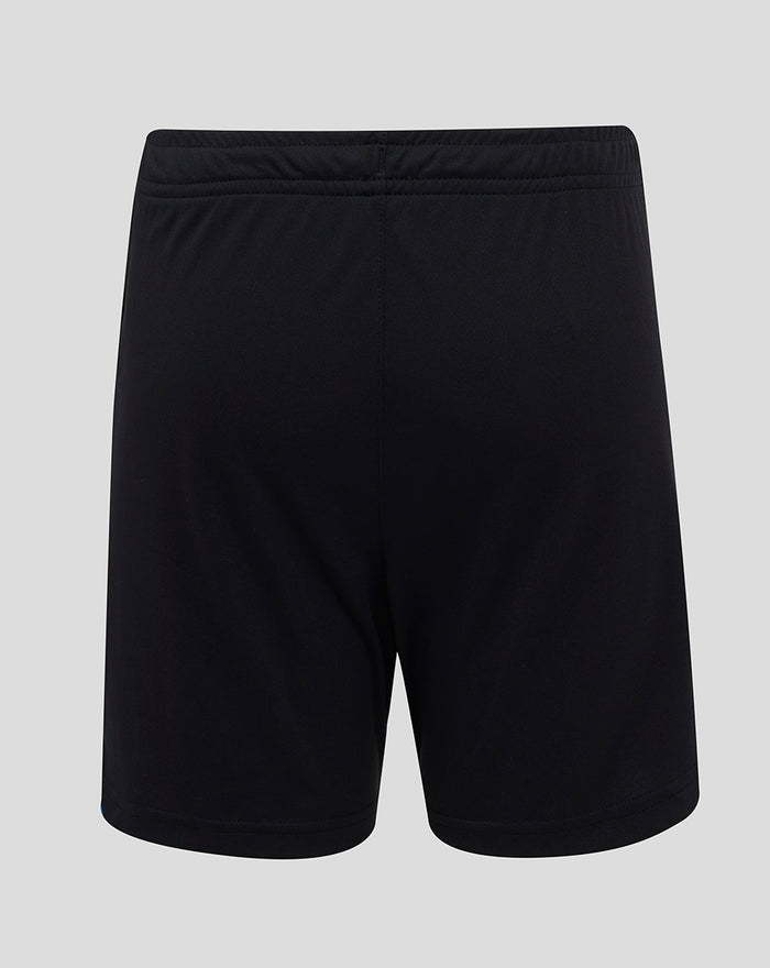 Back view of black Rangers Junior 25/26 Third Shorts with elastic waistband.