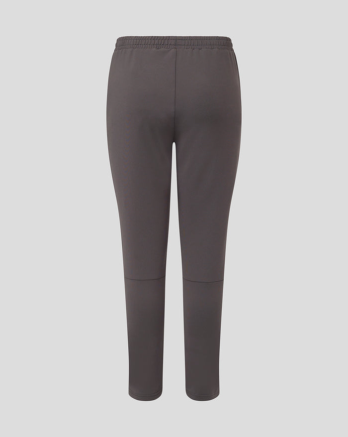 Back view of the dark gray Junior Training Knit Pant with center seam and streamlined silhouette