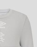 Light gray junior T shirt with white Umbro logo and club crest on the chest