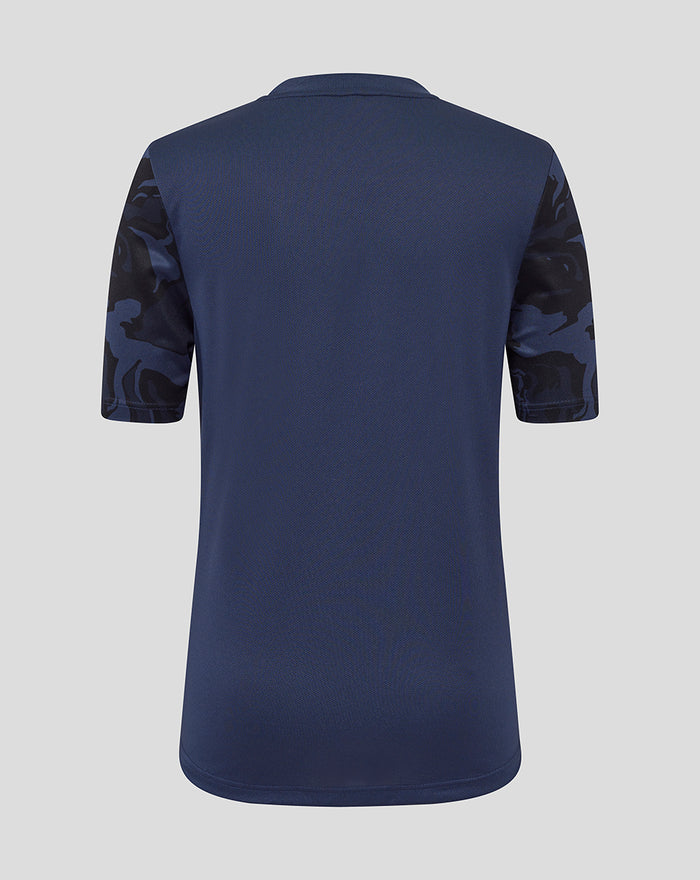 Back view of navy Junior 25/26 Third Matchday short sleeve tee with camo sleeve panels