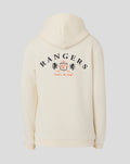 Back view of the cream Junior Rangers Hoodie with a large crest graphic on the back