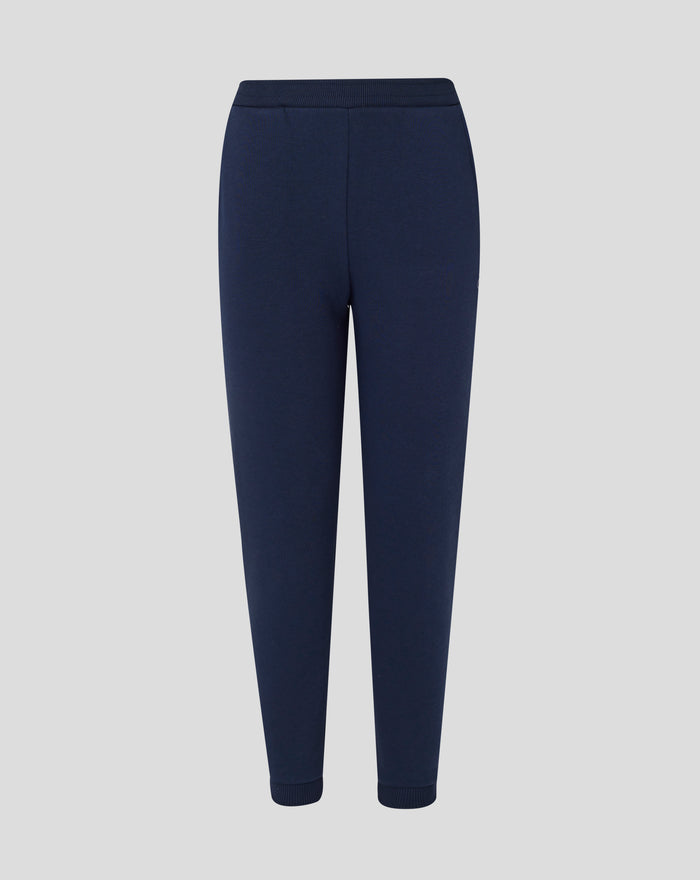 Back view of navy Junior Rangers Contemporary Jogger with ribbed waistband.