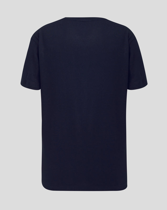 Back view of navy Junior Coordinates T shirt showing a plain back with no print.