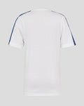 Back view of a white Junior Classic Cotton Rangers T-Shirt with blue shoulder piping