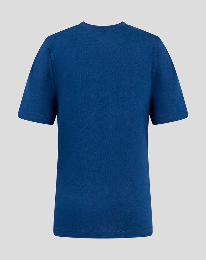 Back view of navy junior Rangers T shirt with no graphics
