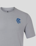 Light heather grey MENS 25/26 CORE CREST T-SHIRT WEATHERVANE with blue scroll crest on the left chest