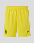 Yellow Rangers FC men's 25/26 home goalkeeper shorts with crest and Umbro logo