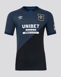 Front view of Rangers FC away pro shirt in navy with Umbro logo and UNIBET sponsor.
