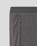 Close up of the waistband and zip pocket on mens Thunderstorm training knit shorts