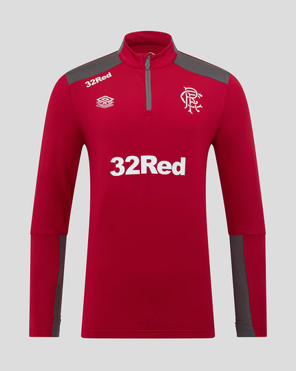 MENS 25/26 PLAYERS TRAINING QUARTER ZIP TOP - RHYTHMIC RED