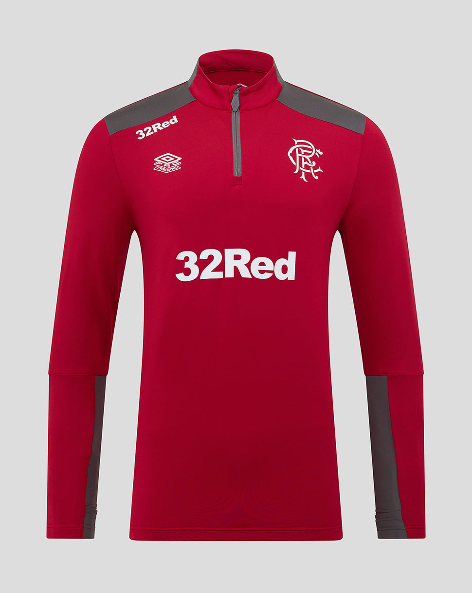 MENS 25/26 PLAYERS TRAINING QUARTER ZIP TOP - RHYTHMIC RED