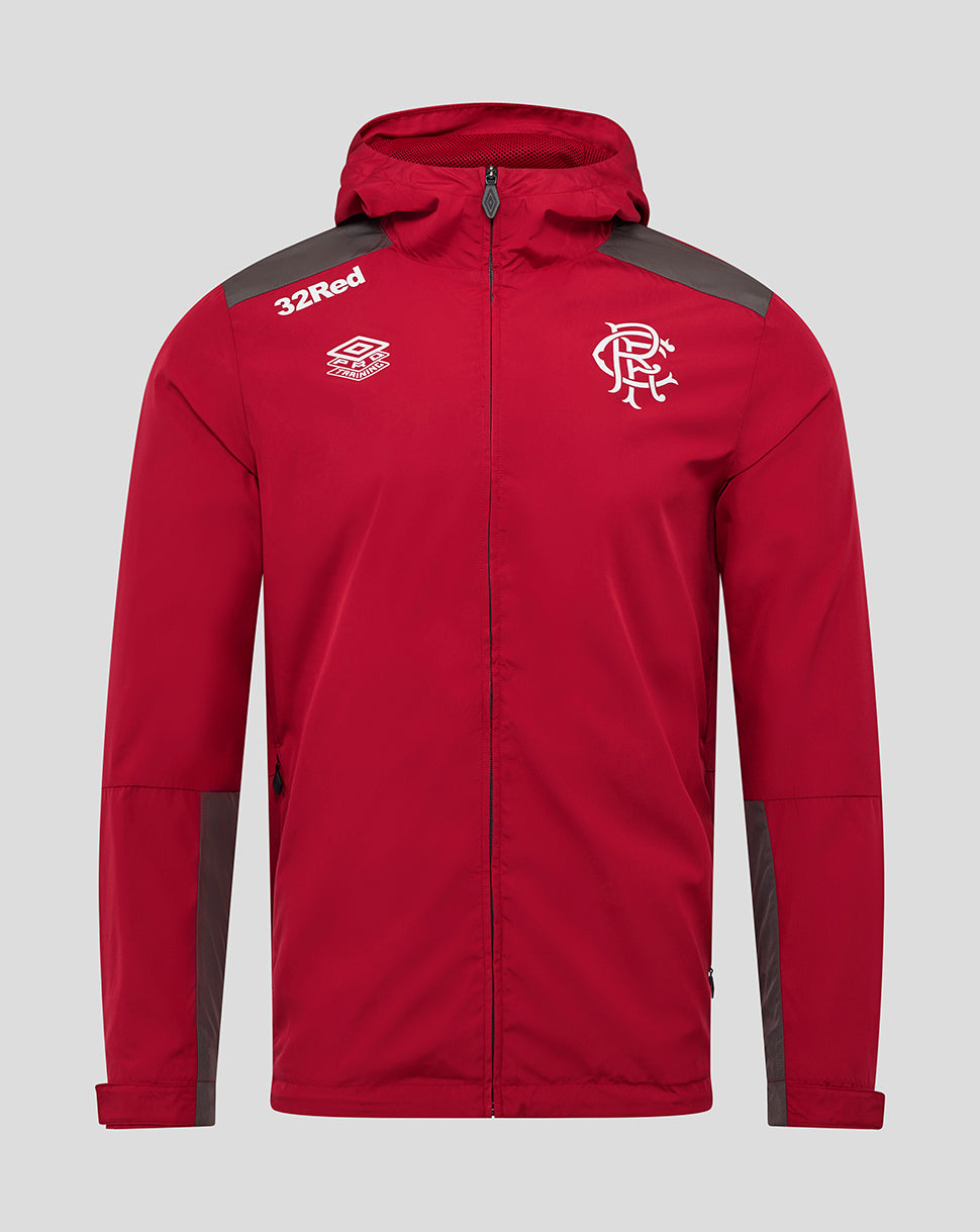 JUNIOR 25/26 PLAYERS TRAINING PACKABLE HOOD SHOWER JACKET - RHYTHMIC RED