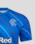 Close up of blue home matchday tee showing club crest, 32Red sponsor and diagonal stripes