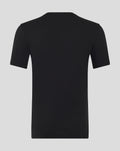 Back view of black Junior 25/26 presentation logo T-shirt with plain smooth fabric.