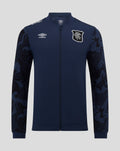 Front view of navy Unisex Third Matchday jacket with full front zip camo sleeves and club crest on left chest