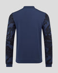 Back view of navy Third Matchday jacket with plain back and camo patterned sleeves