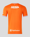 Back view of the orange Rangers FC shirt with SEKO sponsor across the upper back and MyGuava at the lower back