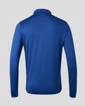 Back view of blue Rangers training top with long sleeves and clean silhouette