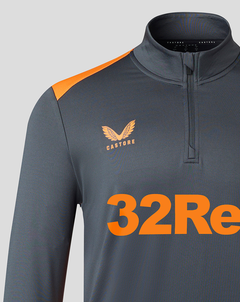 Mens 23/24 Training Fleece 1/4 Zip Midlayer - Grey/Orange