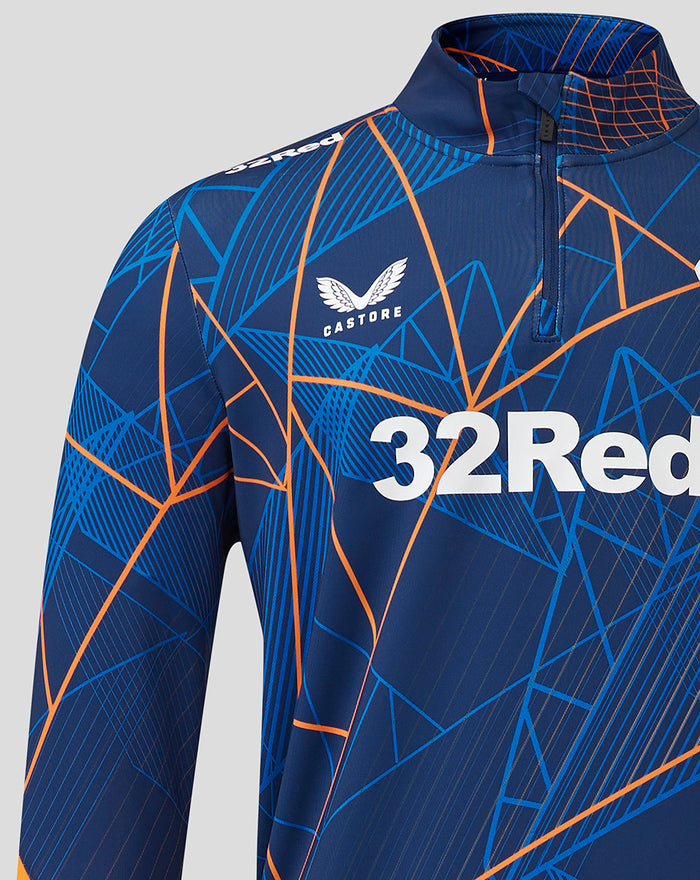 Blue Rangers League Matchday midlayer upper torso with white crest on left chest and 32Red sponsor across front