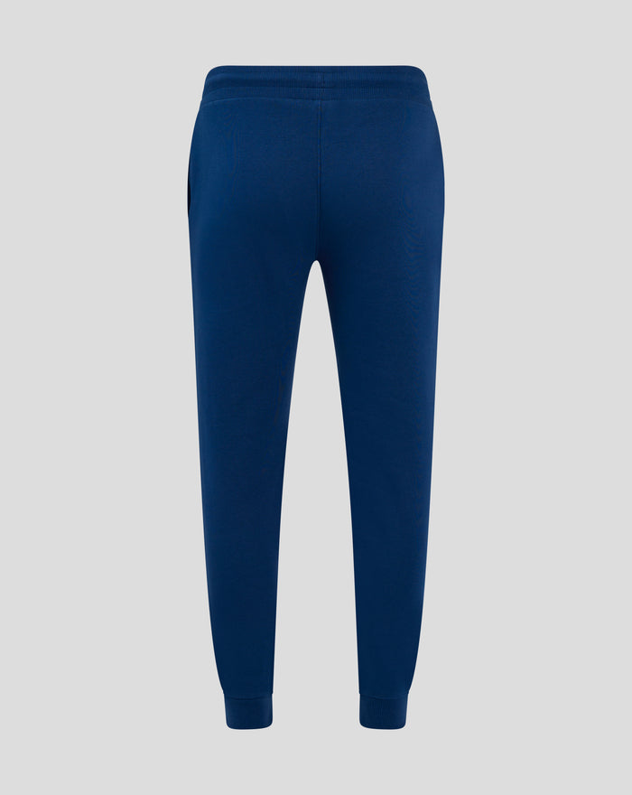 Back view of navy blue Rangers FC joggers highlighting the ribbed waistband