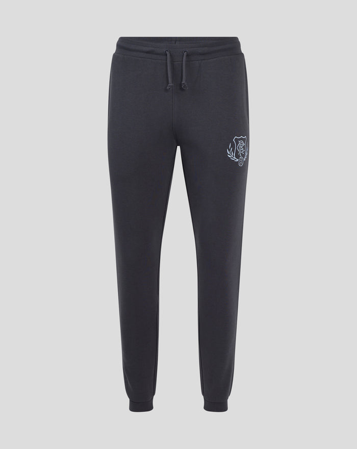 Front view of dark brown Rangers Contemporary Joggers with peach finish, drawstring waist, side pockets and left thigh crest.