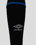 Close-up of black Rangers FC Away 2025-26 unisex sock with a blue cuff stripe and Umbro logo