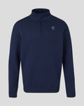 Unisex Rangers Contemporary Quarter Zip in black with small left chest crest