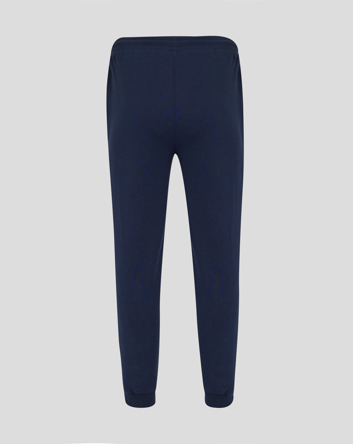 Navy Rangers jogger pants with crest on the thigh and ribbed cuffs