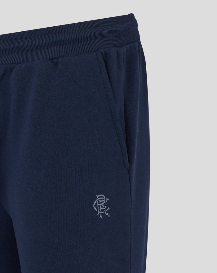 Back view of navy Rangers contemporary jogger with ribbed waistband