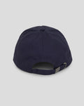 Back view of navy Rangers Umbro travel cap with adjustable strap and metal clasp, 5-panel construction