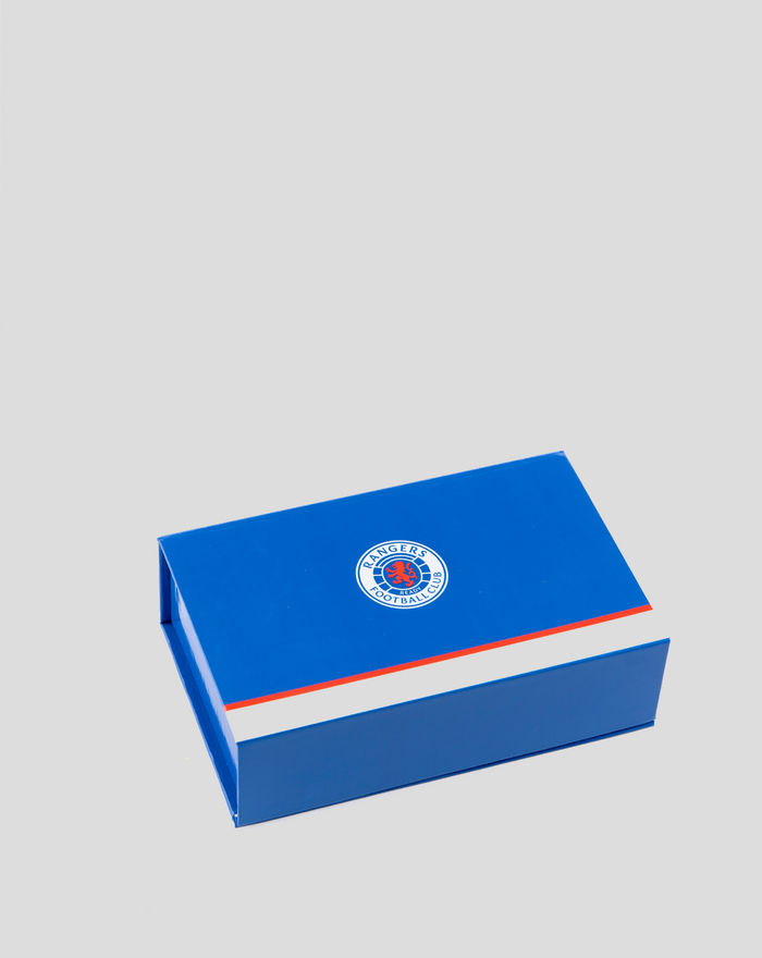Rangers IBOX 2.0 PLUS blue box with white stripe edged in red and club crest on lid