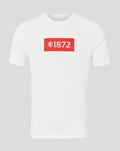 White unisex T-shirt with a red 1872 graphic across the chest